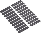 10 Pairs Snapback Strap Cover, Double Row 14 Holes Plastic Adjustable Hat Snap Buckle Replacement for Caps Repairing (Gray Black)