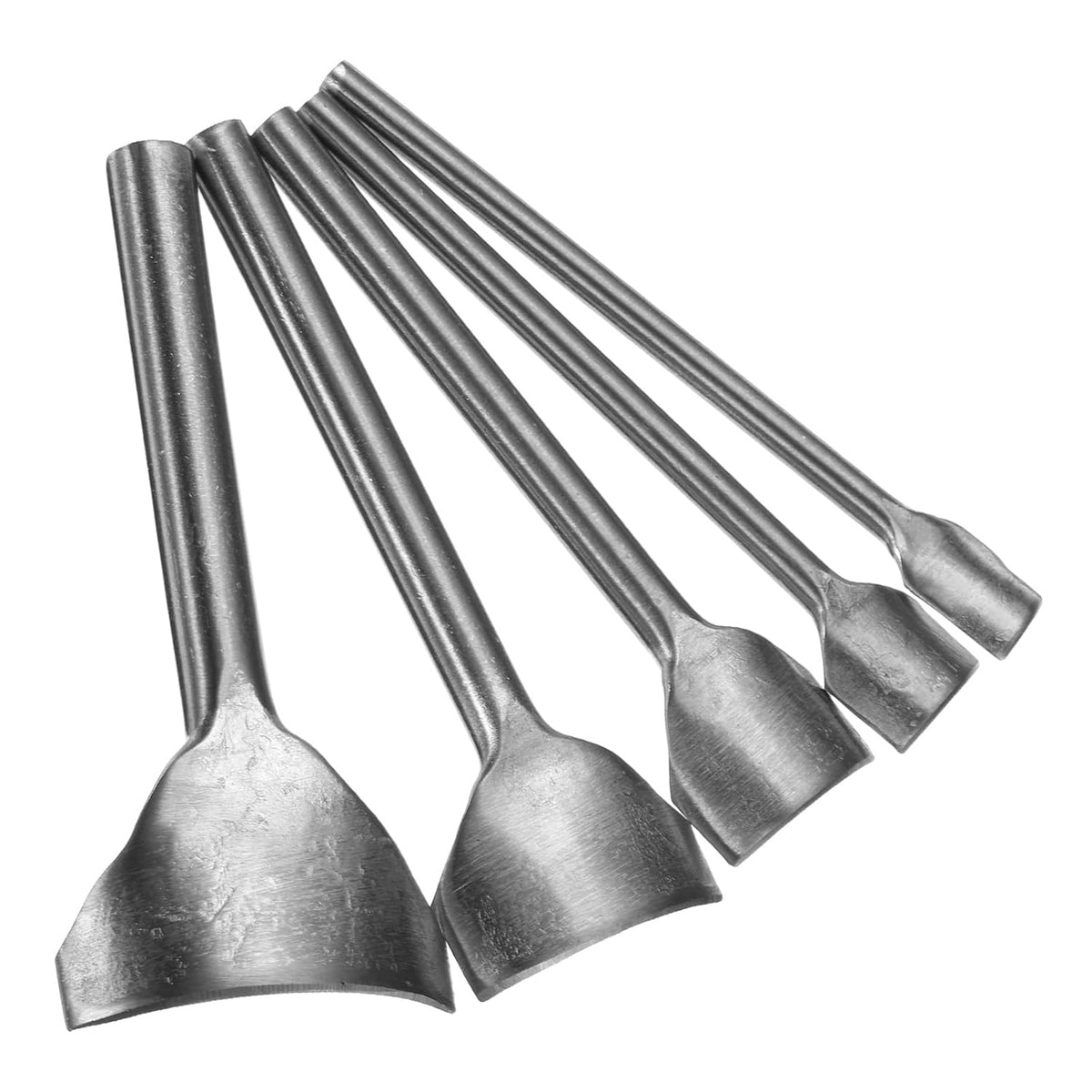 5pcs Arc-Shaped Leather Punch, 10mm-40mm, Leather Cutter Arch Curve, Belt End Cutter, Carbon Steel Flatter Curve Punch Tool for Crafting Strap Belt, Wallet and Bag