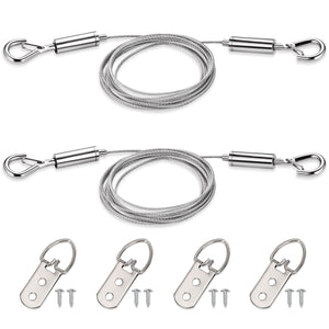 Kit de Cable de Colgado de Imágenes LinkMejor 2 Unidades con Anillos D - Capacidad de Carga de 25kg