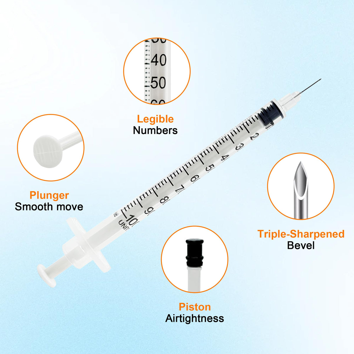 100 Confezione Siringhe, 1mL 31G 12mm Punta, Distribuzione Liquidi Precisa