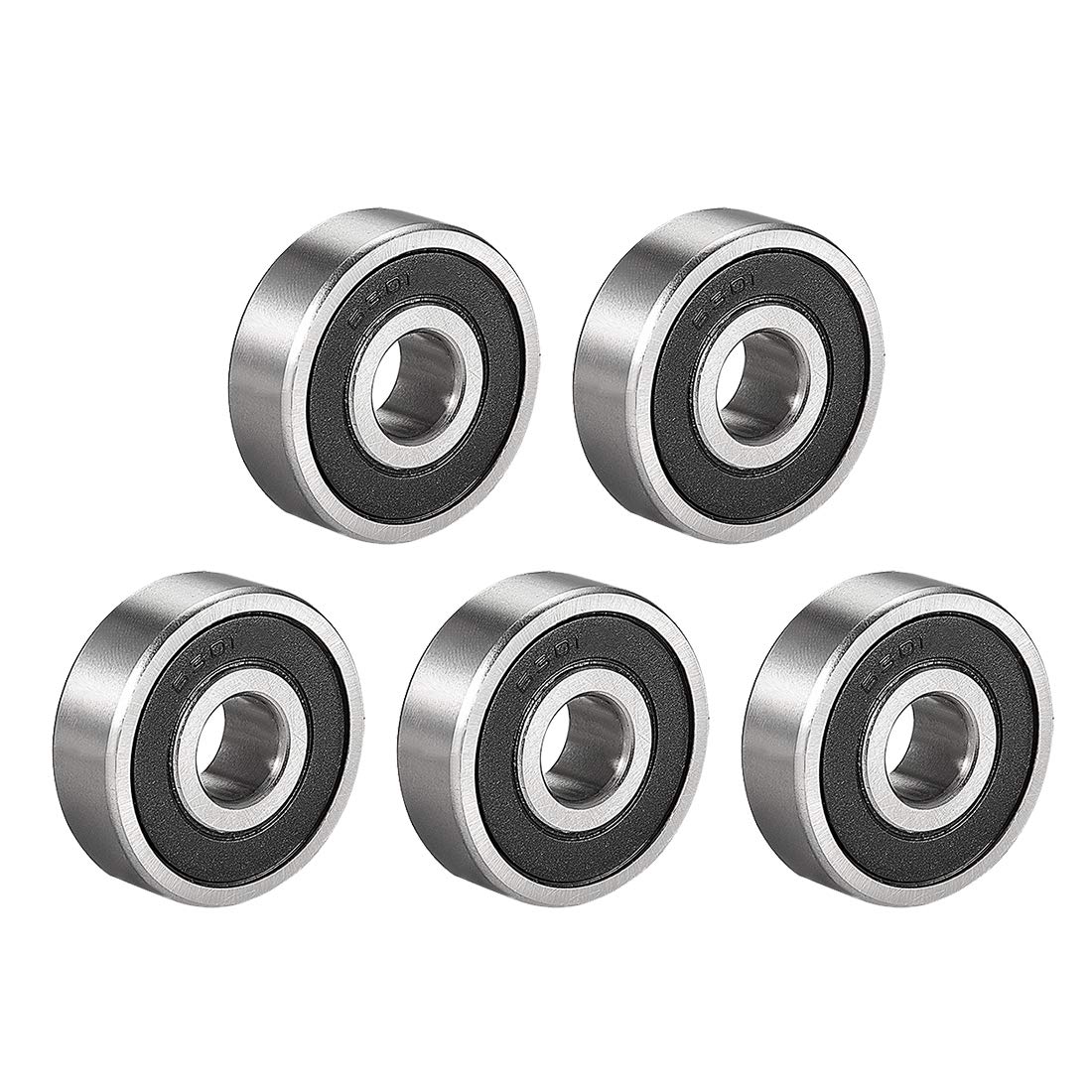 6301RS Deep Groove Ball Bearing Single Sealed 160301, 12mm x 37mm x 12mm Chrome Steel Bearings (Pack of 5)