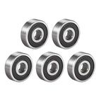 6301RS Deep Groove Ball Bearing Single Sealed 160301, 12mm x 37mm x 12mm Chrome Steel Bearings (Pack of 5)