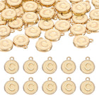 LinkMejor 52pcs Letter Charm, Enamel Letter Pendants, Alphabet C Pendants Double Sided Beads Charm for DIY Bracelet Necklace Pendants Earring Jewelry, Champagne Gold
