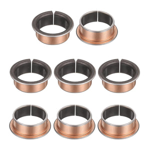 8Pcs Flanged Sleeve Bearings, 30mm Bore x 34mm OD x 15mm Length x 42mm, Sintered Bronze Wrapped Oilless Bushings