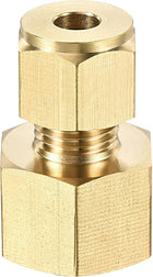 Compression Tube Fitting G3/8 Female Thread x 6mm Tube OD Straight Coupling Adapter Brass