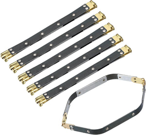 Metal Internal Flex Frames, 6Pcs 7.87"x0.55" Hexagon Lock Frame Kiss Lock Clasp Bag Frame Hardware Replacements for DIY Purse Handle Bag Making Sewing Craft Carpet