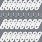 LinkMejor 24 Pack White Flat Brackets 1.42” x 0.63” Straight Brace