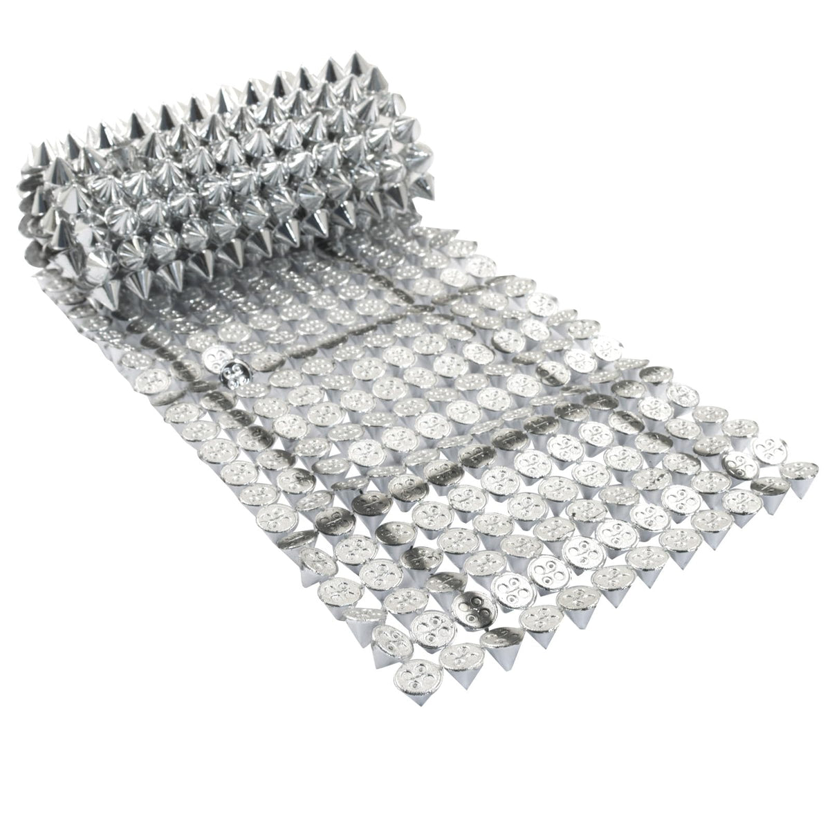 LinkMejor 0.5 Yard Spike Stud Trim Roll, Plata
