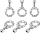 Lifting Eye Bolt M4 x 11mm Male Thread with Hex Screw Nut for Hanging Securing Chain Wire Rope, 304 Stainless Steel, 6 Sets