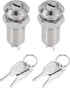 2Pcs 12mm 2 Positions on OFF Electric Key Lock Push Button Switch