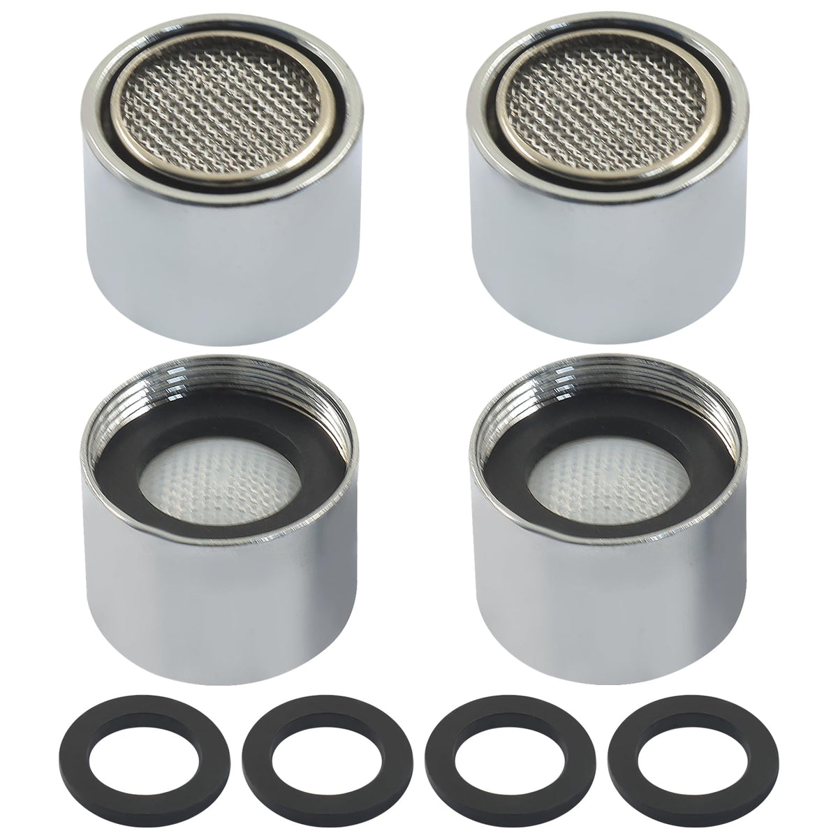 LinkMejor 4 Pcs Faucet Aerator, 55/64" Female Thread, Brass Shell