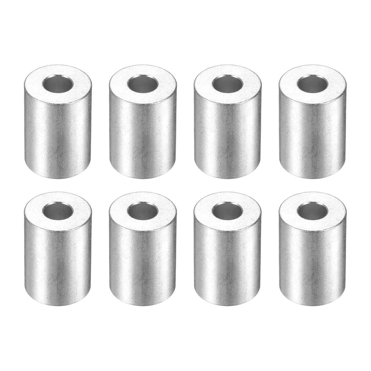 8Pcs Aluminum Spacer 3/4" OD x 5/16" ID x 1-1/16" Length Screw Standoff Bushing Plain Finish Unthreaded Round Metal Spacer for Screws Bolts and Rods, Silver