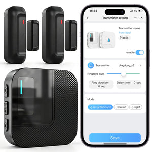 WiFi Door Chime, LinkMejor Door Alarm Sensor with Phone Notifications for Kids Safety & Dementia Care, Door Open Alert for Home Security and Business Use, 20 Chimes, 5 Volume Levels, 2.4GHz Only