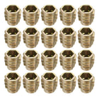Furniture Threaded Insert Nuts Zinc Alloy Hex-Flush M8 Internal Threads 15mm Length 20pcs