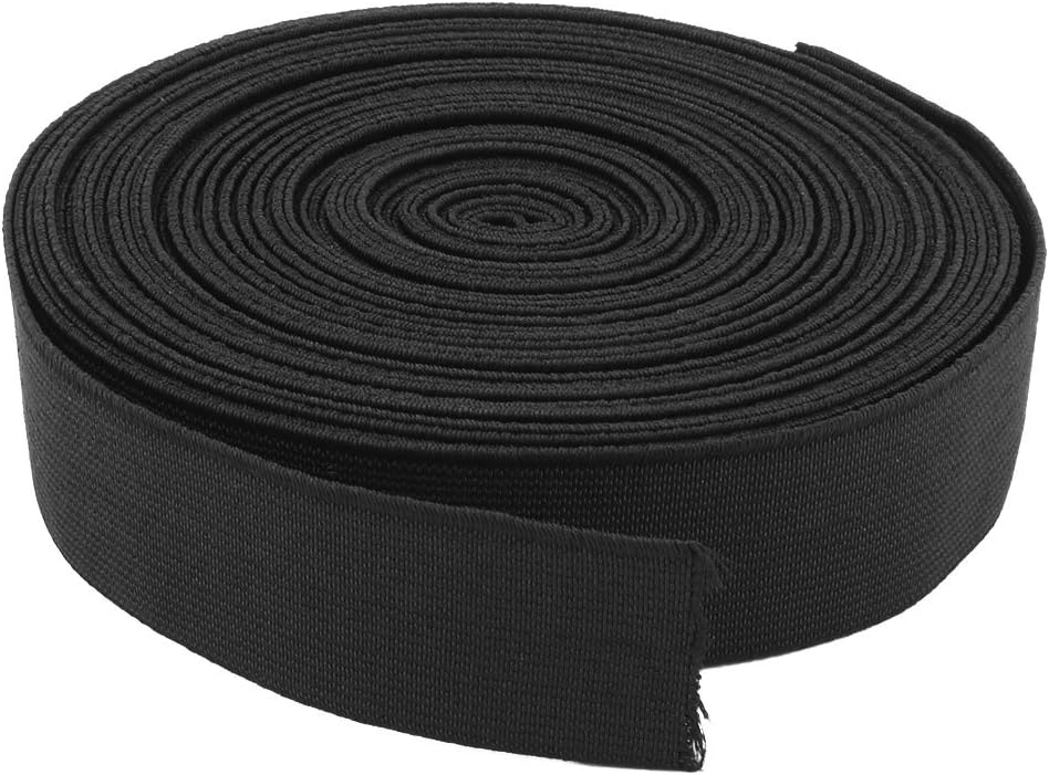 LinkMejor Polyester Tailoring Sewing Stretchy Braided Elastic Band Strap 10.94 Yards Black