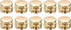 10Pcs Double Hole Cord Locks, 4mm Round Metal Spring Toggle Stopper Clip for Shoelaces Drawstrings Paracord, Gold