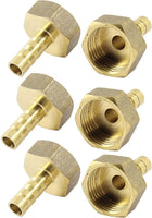 6 Pcs 1/2 PT Female Thread to 8mm Hose Barb Air Gas Pipe Quick Adapter