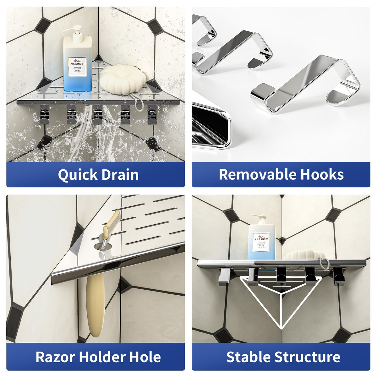 LinkMejor 10'' Corner Shower Shelf