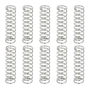 10Pcs Compression Springs, 0.9mm Wire Diameter x 10mm OD x 40mm Length 304 Stainless Steel Extension Spring Ballpoint Pen Pressure Springs for Shop Home Repairs, Silver