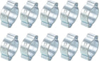 10Pcs Double Ear Hose Clamps, Adjustable 13-15mm(0.51"x0.59") Iron Zinc Plated Two-Ear Hose Clamp, O Clip Hose Clamps Fuel Line Clamps Hose Clamp, Double Ear O Clips