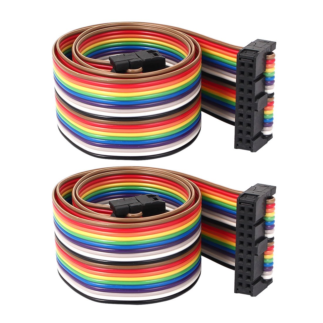Kabel Karet Berwarna Rainbow, Panjang 50cm, 40 Pin, 40 Jalur, Konet IDC, 2 Buah