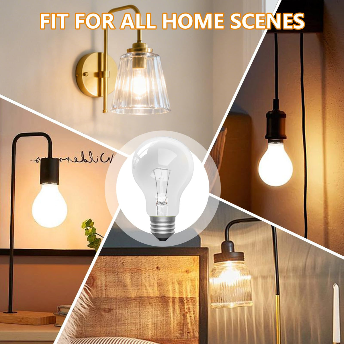 LinkMejor 75 Wat Bulb Bombillas Incandescentes, Base E26 A19 Blanco Cálido, 6 Unidades