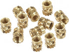 Knurled Insert Nut M4 x 7mm L x 6mm OD Female Thread Brass Embedding Nut 30 Pcs