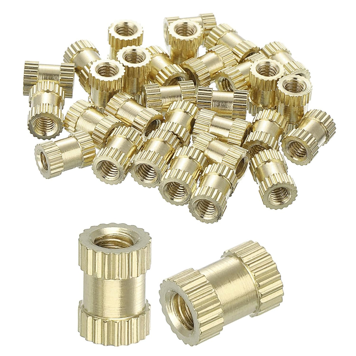 ナットインサート M3 x 7mm(L) x 5mm(OD) ナット印刷黄銅ナット フェムアルスナップインサート 黄銅ヒートセットインサート埋め込みナット 50Pcs