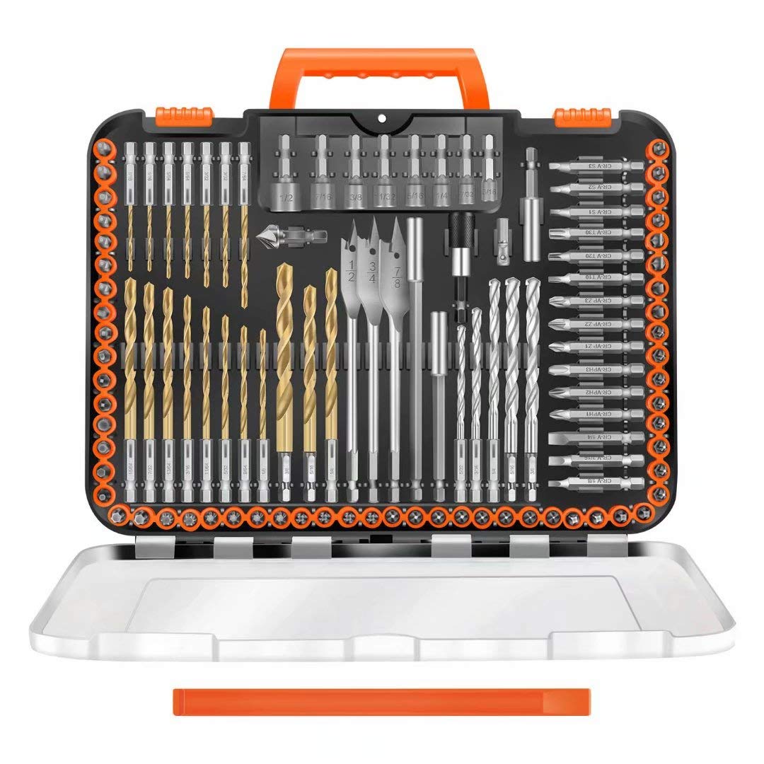 LinkMejor 112 PCS Conjunto de Brocas, Conjunto de Brocas de Tornillo con Caja Portátil