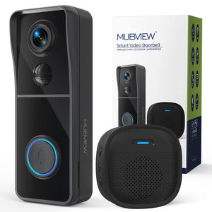 LinkMejor Doorbell Camera Wireless with Chime, Video Doorbell - No Subscription, Voice Changer, Motion Zones Customization, 1080HD, PIR Human Detection, 2.4Ghz WiFi, Battery-Powered Smart Doorbell