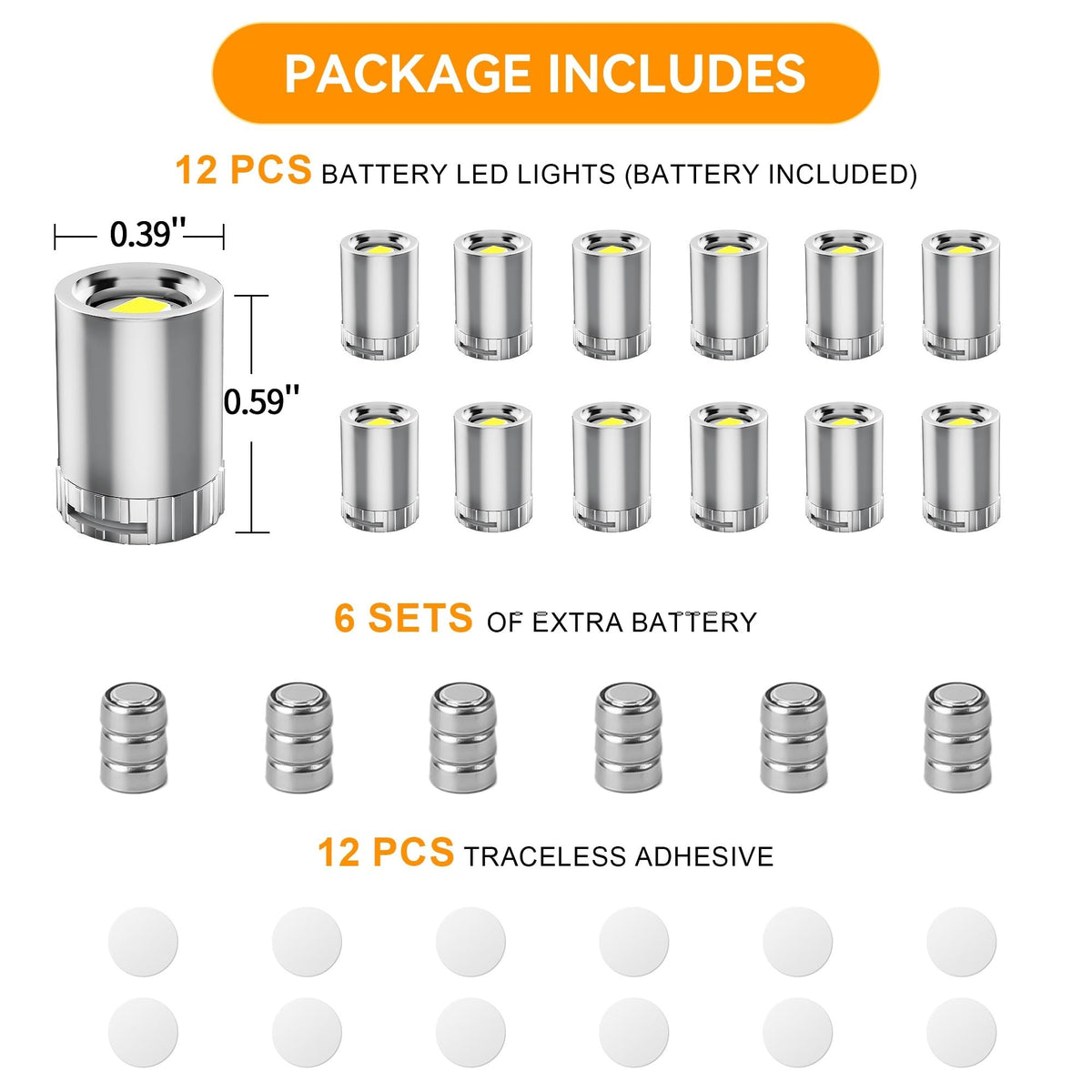 LinkMejor 12 Pack Mini Lights, Warm White Mini LED Spotlight, Battery Powered