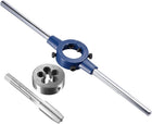 1/2-12 UNS Tap and Die Set with 38mm Round Die Stock Handle Wrench, High Speed Steel Machine Thread Tap and Round Die Threading Tool