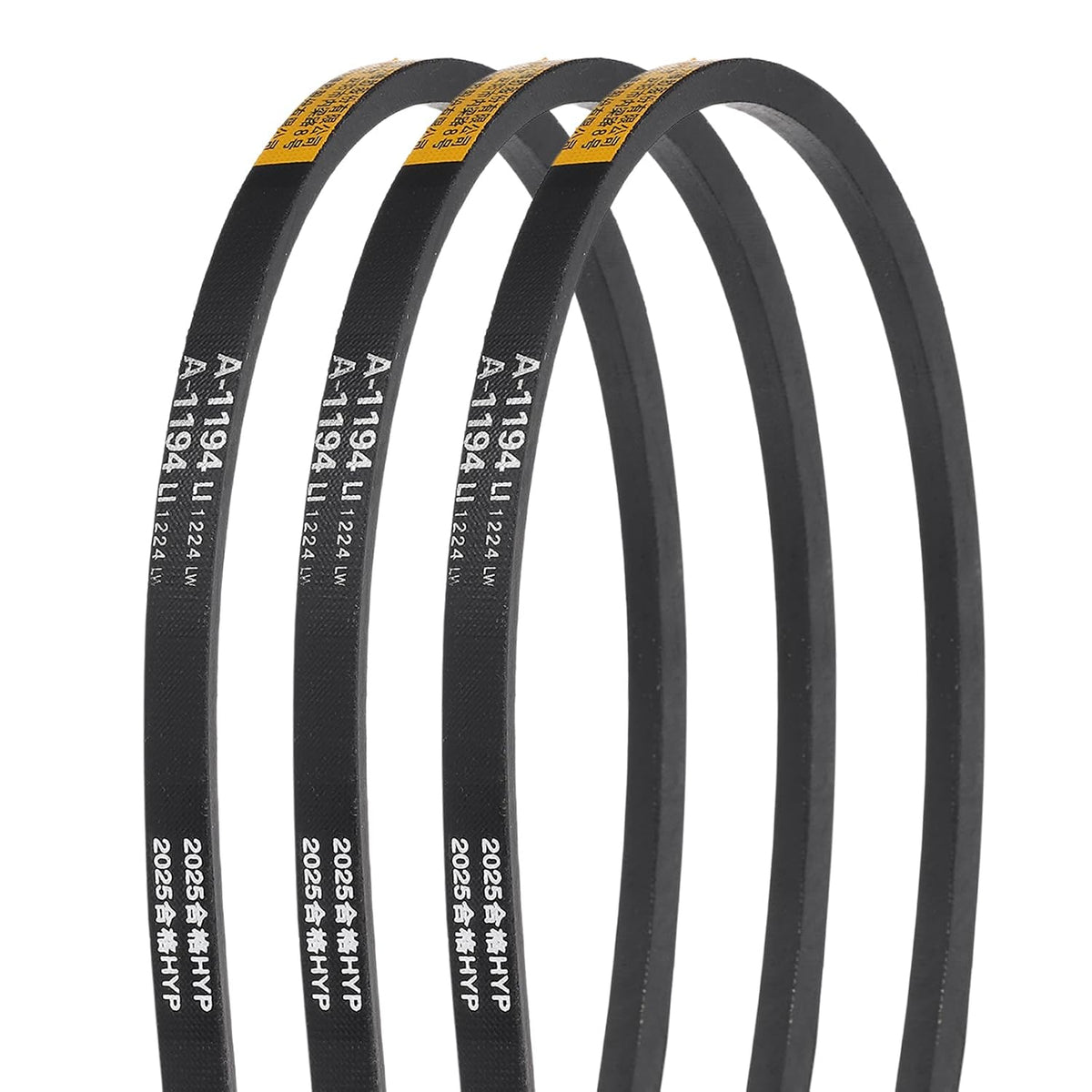 3Pcs A-1194 Rubber V-Belt, 1194mm Inner Circumference x 13mm Width x 8mm Thickness, Classic Wrapped V-Belts for Industrial Machinery Equipment