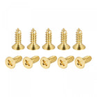 Brass Wood Screws, M5x16mm Phillips Flat Head Self Tapping Connector for Door Hinges, Wooden Furniture, Home Appliances 100Pcs