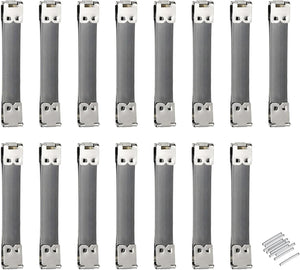 Metal Internal Flex Frames, 15Pcs 90mm/3.54" Long Lock Frame Kiss Lock Clasp Bag Frame, Hinges Spring Clip Hook for DIY Purse Handle Bag Making Sewing Craft (Silver Black)