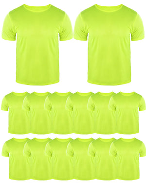 LinkMejor 12 Pz Magliette di Sicurezza Visibilità Alta, Media, Giallo