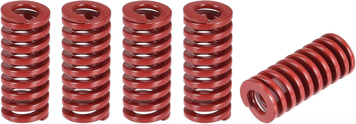3D Printer Die Spring, 5pcs 12mm OD 30mm Long Spiral Stamping Medium Load Compression Mould Die Springs for 3D Printer Electric Part, Red