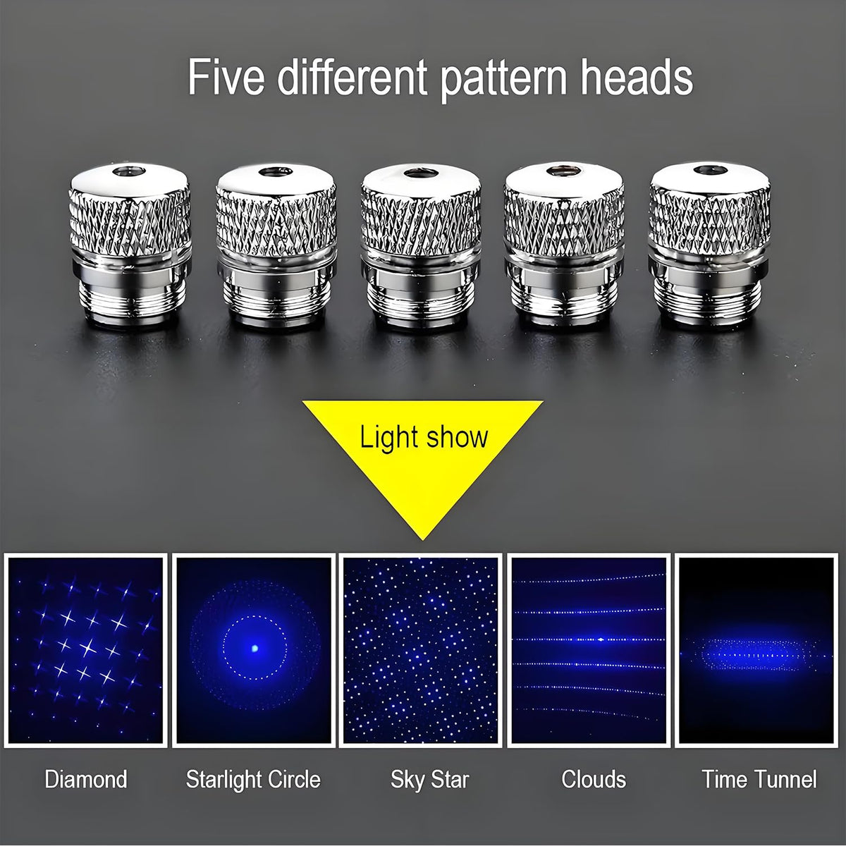 Hoogvermogen Blauwe Oplaadbare LED, Buiten Flitslicht Zwart