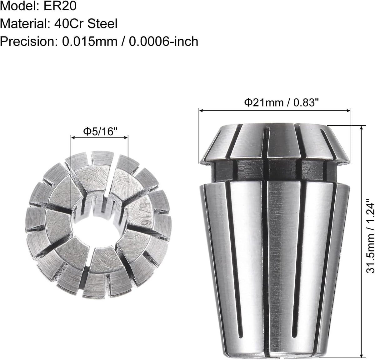 ER20 Spring Collet, 3/16" Chuck for CNC Engraving Machine Lathe Milling Tool