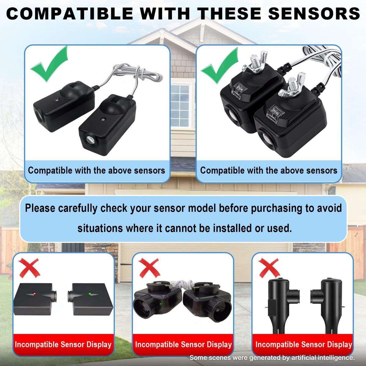 LinkMejor Capteur de Porte de Garage à Écran Solaire Protecteur 2 Pack