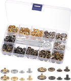 80 Sets Leather Snap Fasteners Kit 4 Colors 12mm Metal Press Studs Buttons Tool with 4 Setter Tools & Storage Box for Clothing Leather Sewing