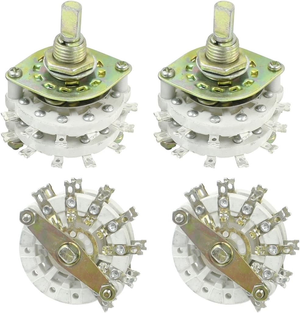 4PCS Band Channael Rotary Switch 2P6T 2 Pole 6 Position Dual Deck