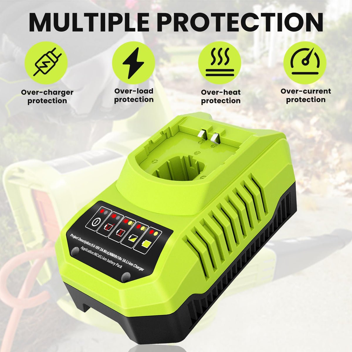 LinkMejor P117 Rapid Charger Erstatning til Ryobi 18Volt Lader