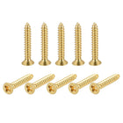 Brass Wood Screws, M3x20mm Phillips Flat Head Self Tapping Connector for Door, Cabinet, Wooden Furniture 100Pcs