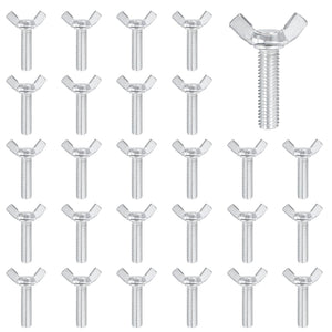 LinkMejor 40 Pcs M8x30mm Vleugelvlinder bouten, koolstofstaal zink gecoatde vleugelbout hand schroeven bevestigingen voor Thuis, Machine, Elektronisch Apparaat