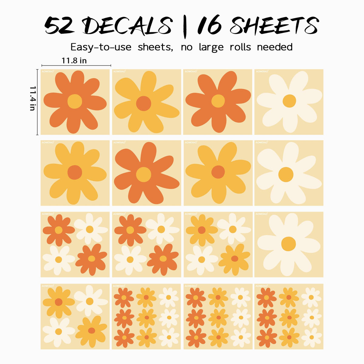 LinkMejor Decal Dinding Groovy Daisy Besar