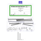 8Set Carriage Bolts and Nuts Kit, 1/4"-20x2-1/2, 1/4"-20x4 Stainless Steel 304 Round Head Square Neck Carriage Bolts Screws and Hex Nuts and Flat Washers, Silver