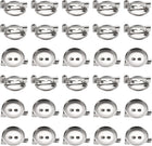 50 Pcs Silver Brooch Blank Round Trays with Alligator Clip and Pin Metal Brooch Clasp Clip Pins Disc Base for Corsage ID Badges Name Cards Tags DIY Craft (15mm/0.6")