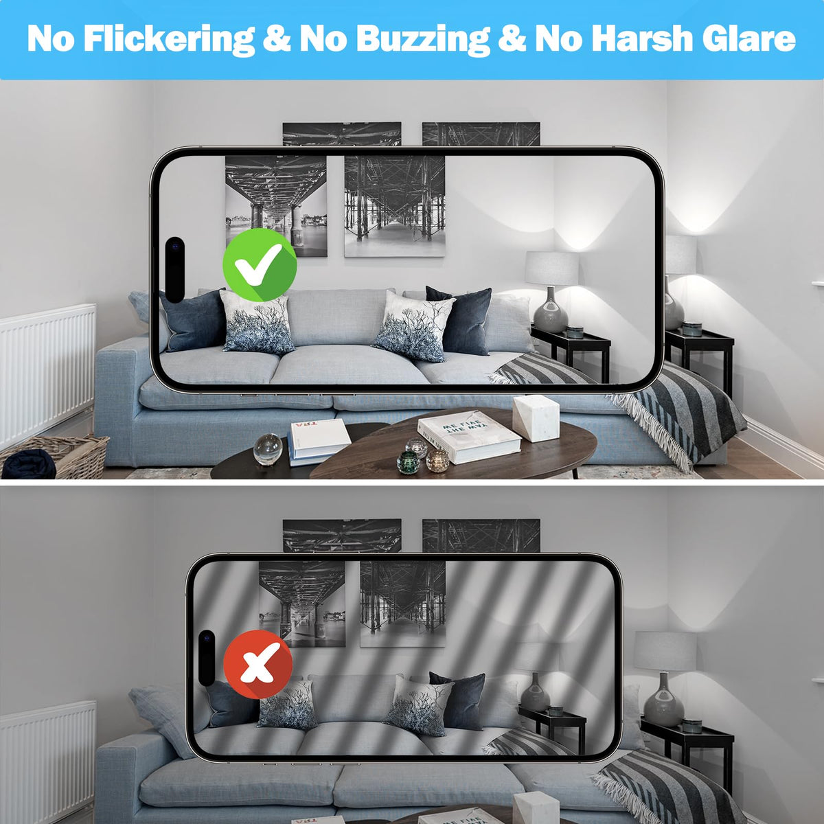 LinkMejor A19 LED Işık Lambası 60W İkame, Ayarlanabilir 5000K Gündüz Beyaz