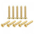Brass Wood Screws, M5x30mm Phillips Flat Head Self Tapping Connector for Door Hinges, Wooden Furniture, Home Appliances 32Pcs